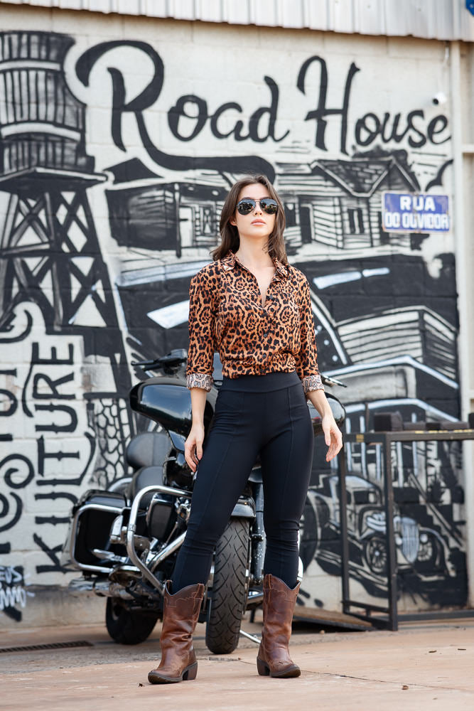 Camisa Animal Print Skull