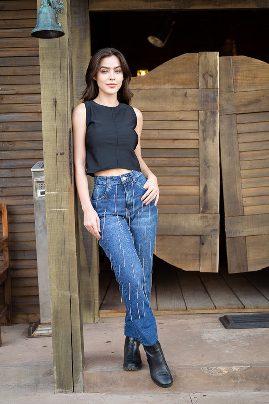 Calça Diva - Cascata em Strass