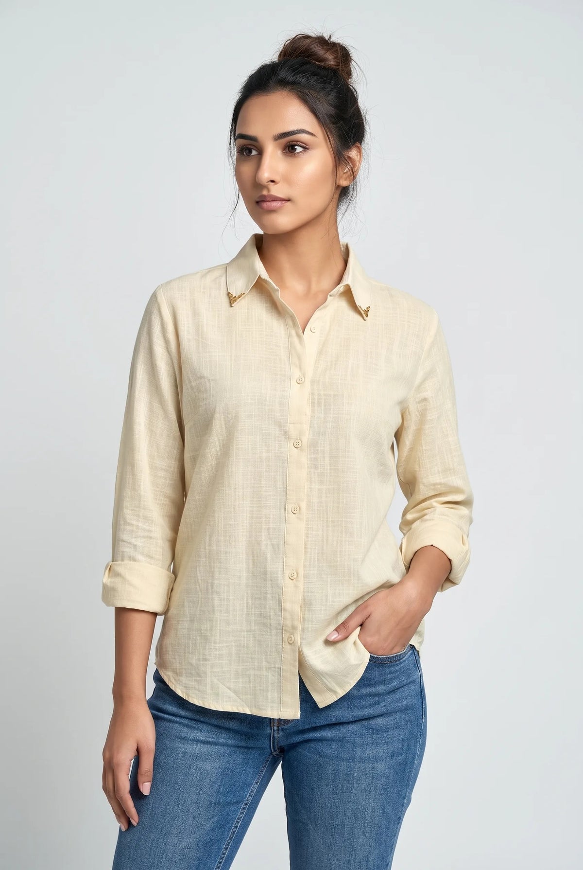 Camisa Duna com Ponteiras de Gola