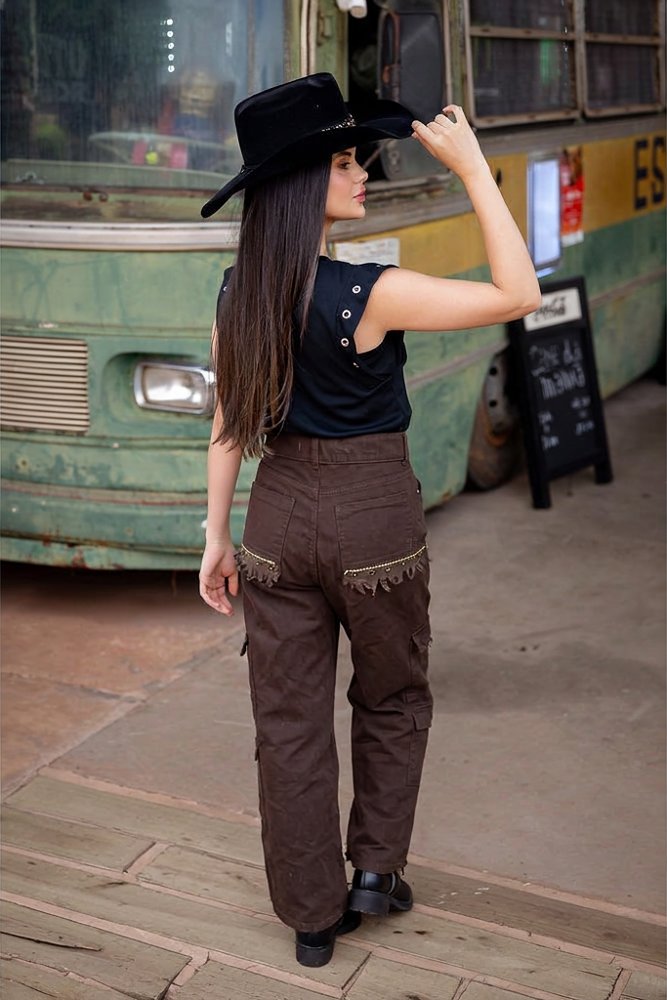 Calça Cargo Sarja